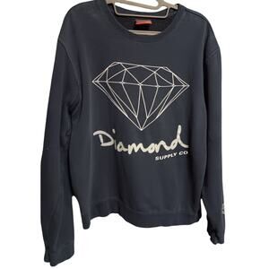 Diamond Sweatshirt Mens Size Medium Blue "Keep on Shining"